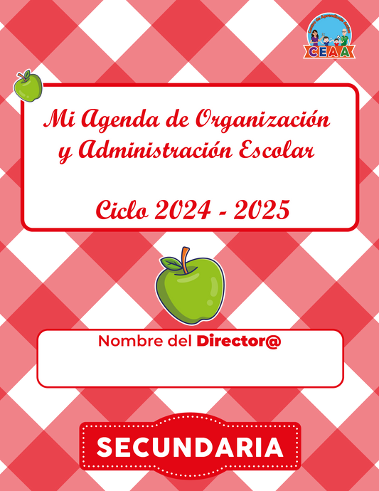 Agenda Roja DIRECTOR Secundaria Ciclo Escolar 2024 - 2025 en PDF