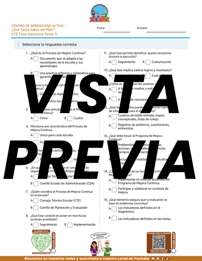 Juegos de Estudio para Imprimir CTE Fase Intensiva Tema 3 y 4 en PDF
