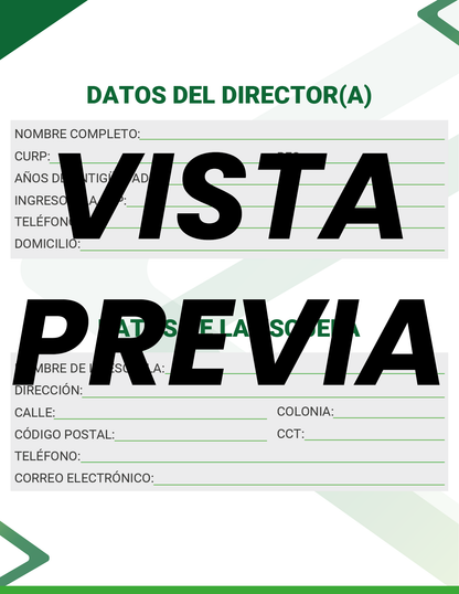 Agenda Formal Verde DIRECTOR Secundaria