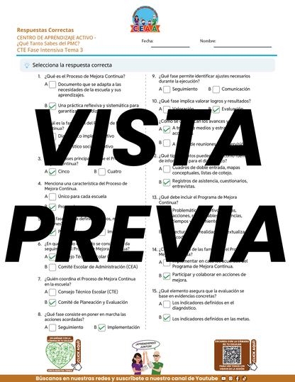 Juegos de Estudio para Imprimir CTE Fase Intensiva Tema 3 y 4 en PDF