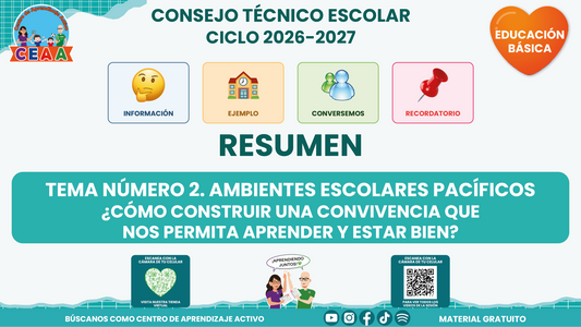 🧡 Resumen CTE del Tema 2 Educación Básica: AMBIENTES ESCOLARES PACÍFICOS ¿CÓMO CONSTRUIR UNA CONVIVENCIA QUE NOS PERMITA APRENDER Y ESTAR BIEN? en PDF