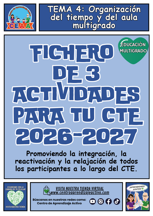 💚 Fichero de 3 Actividades para tu CTE Educación Multigrado Tema 4