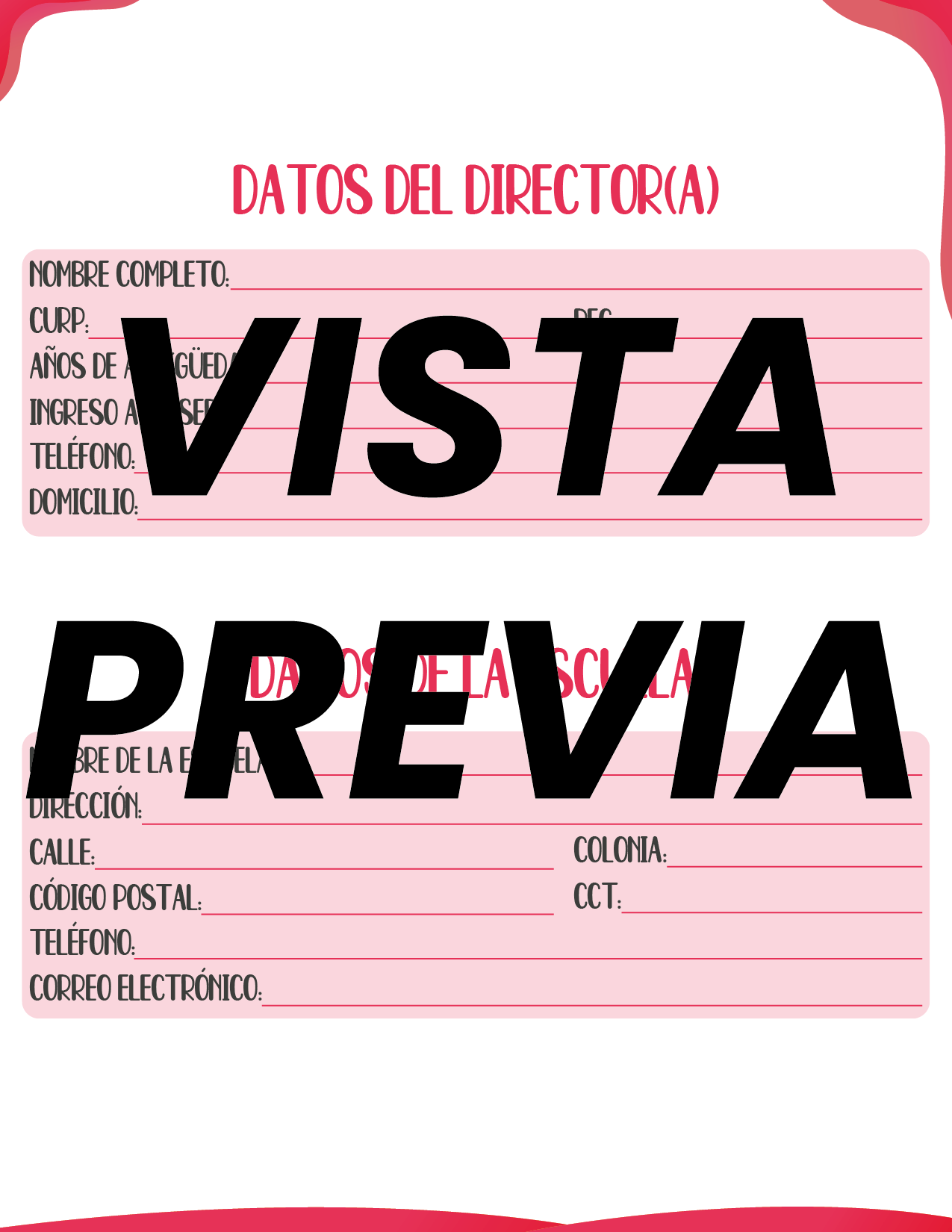 Agenda Roja DIRECTOR Secundaria