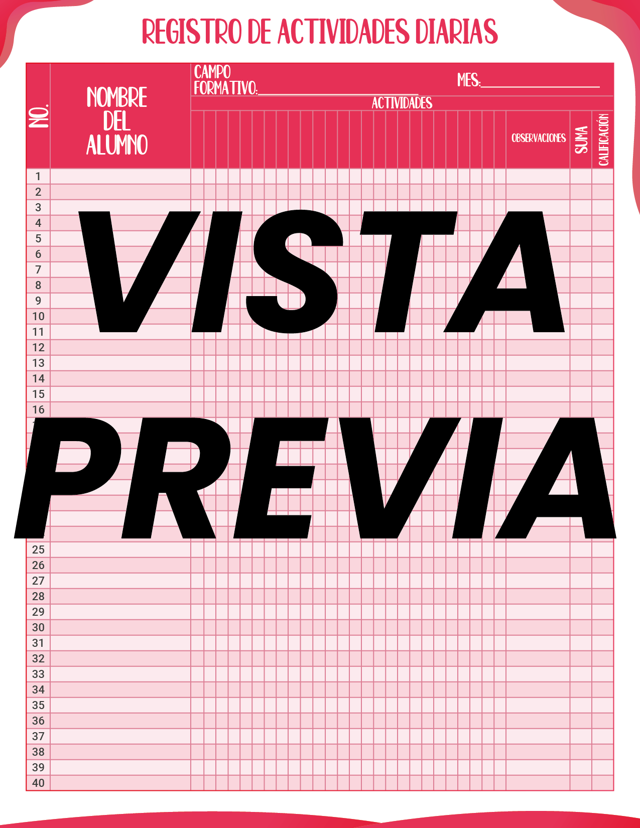 Agenda Roja MAESTRO Preescolar