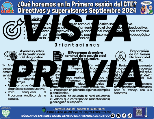 ¿Qué haremos en la Primera sesión del CTE? Directivos y supervisores Septiembre 2024