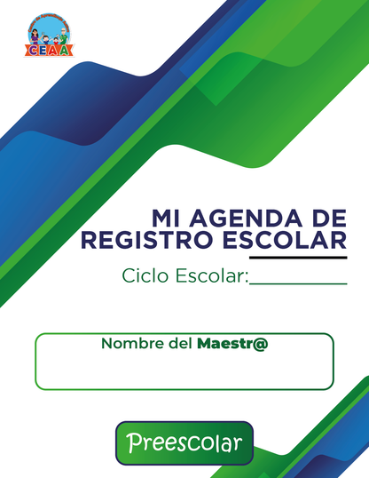 Agenda Formal Verde-azul MAESTRO Preescolar