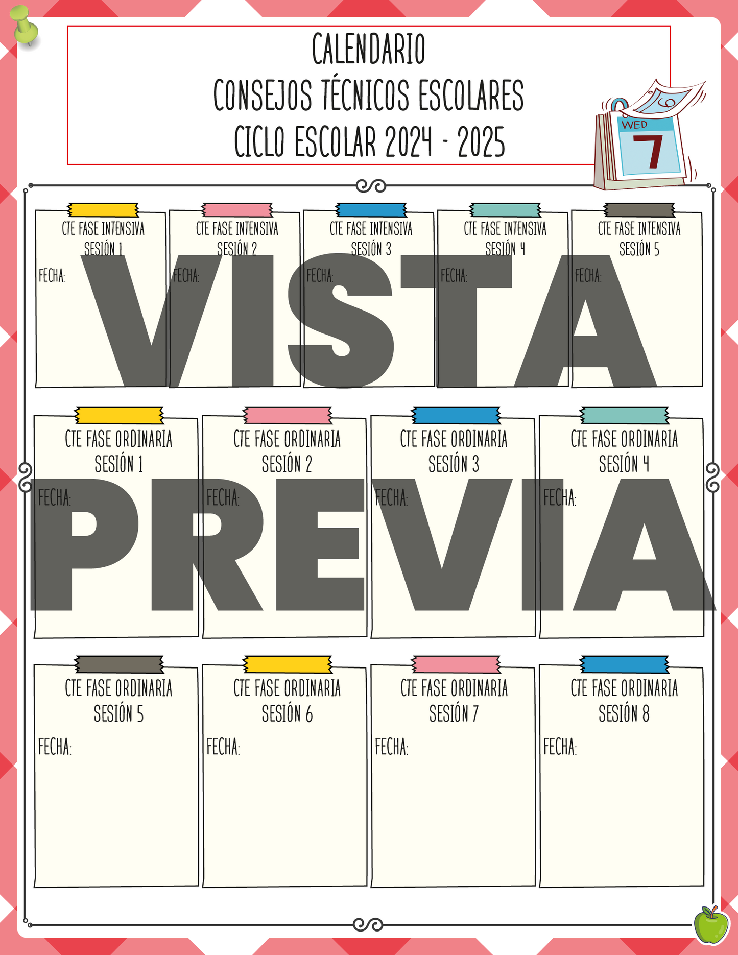 Agenda Roja MAESTRO Secundaria Ciclo Escolar 2024 - 2025 en PDF