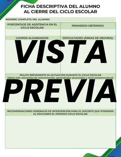 Agenda Formal Verde-azul MAESTRO Preescolar