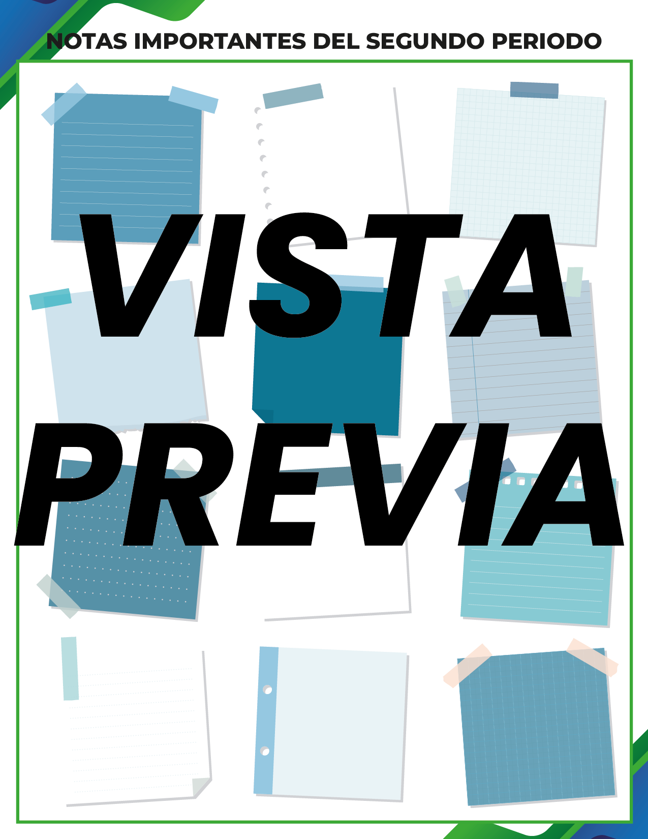 Agenda Formal Verde-azul MAESTRO Preescolar