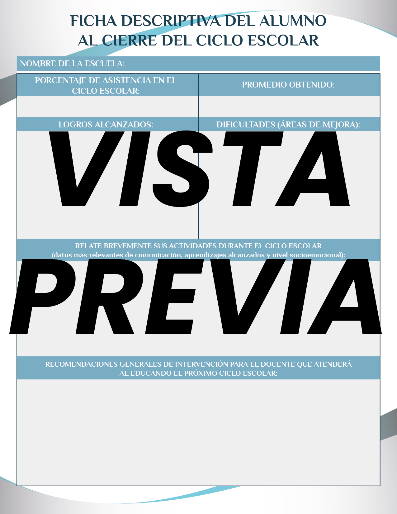 Agenda forma Azul SUPERVISOR Primaria