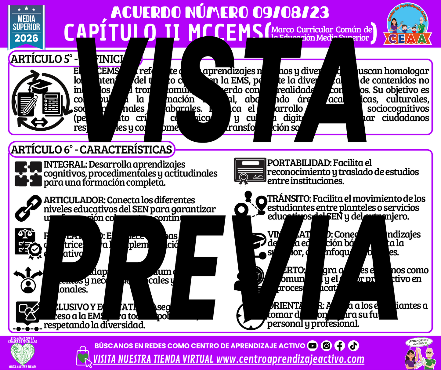 Infografía ACUERDO NÚMERO 09/08/23 - CAPÍTULO II MCCEMS - MEDIA SUPERIOR