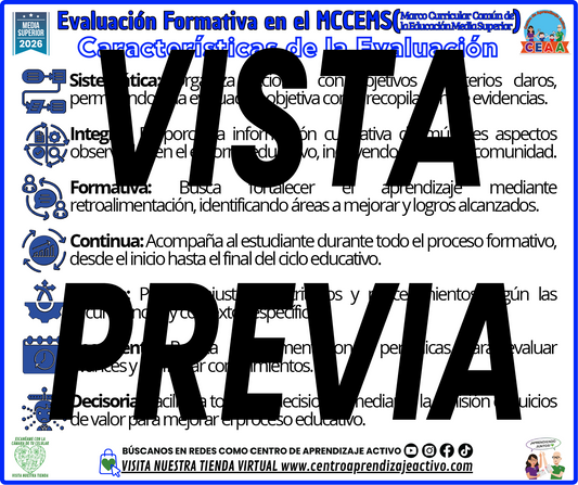 Infografía EVALUACIÓN FORMATIVA EN EL MCCEMS - CARACTERÍSTICAS DE LA EVALUACIÓN - MEDIA SUPERIOR