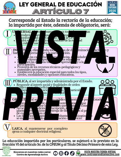 Infografía LEY GENERAL DE EDUCACIÓN - ARTÍCULO 7 - MEDIA SUPERIOR