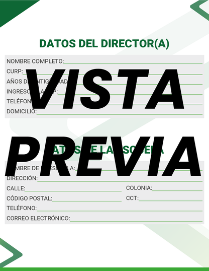 Agenda Formal Verde DIRECTOR Primaria