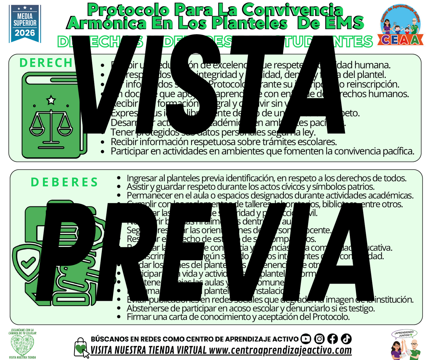 Infografía Protocolo Para La Convivencia Armónica En Los Planteles De EMS - Derechos Y Deberes de los Estudiantes - MEDIA SUPERIOR