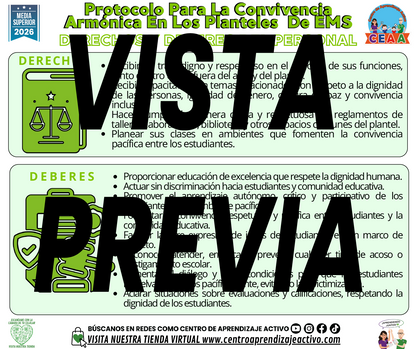 Infografía Protocolo Para La Convivencia Armónica En Los Planteles De EMS - Derechos Y Deberes del Personal - MEDIA SUPERIOR