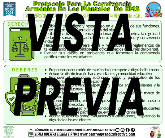Infografía Protocolo Para La Convivencia Armónica En Los Planteles De EMS - Derechos Y Deberes del Personal - MEDIA SUPERIOR