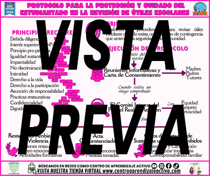 Infografía PROTOCOLO PARA LA PROTECCIÓN Y CUIDADO DEL ESTUDIANTADO EN LA REVISIÓN DE ÚTILES ESCOLARES - MEDIA SUPERIOR