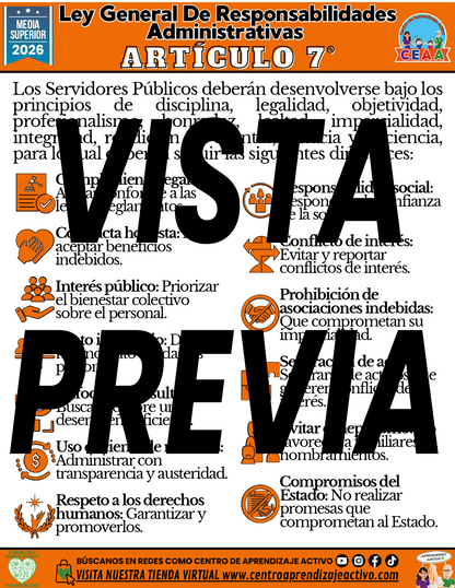 Infografía Ley General De Responsabilidades Administrativas - Artículo 7 - MEDIA SUPERIOR