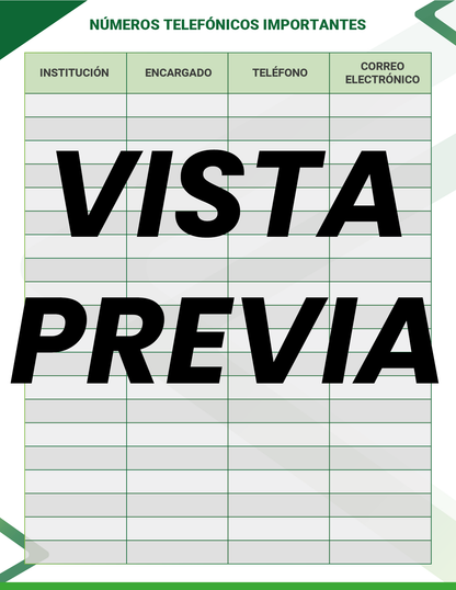 Agenda Formal Verde DIRECTOR Primaria