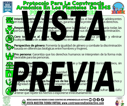 Infografía Protocolo Para La Convivencia Armónica En Los Planteles De EMS - PRINCIPIOS RECTORES - MEDIA SUPERIOR