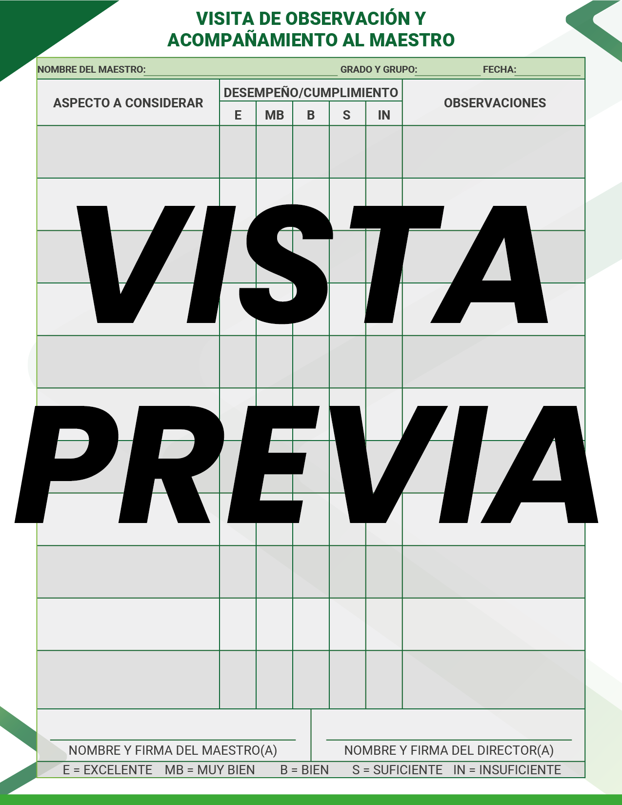 Agenda Formal Verde DIRECTOR Primaria