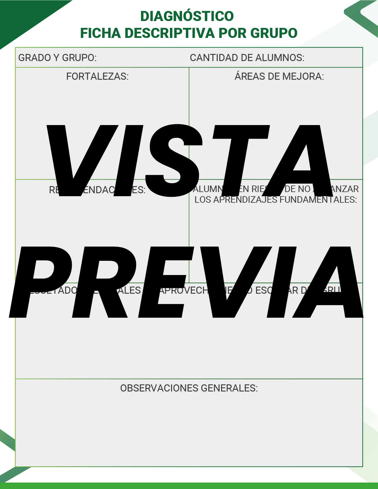 Agenda Formal Verde DIRECTOR Primaria