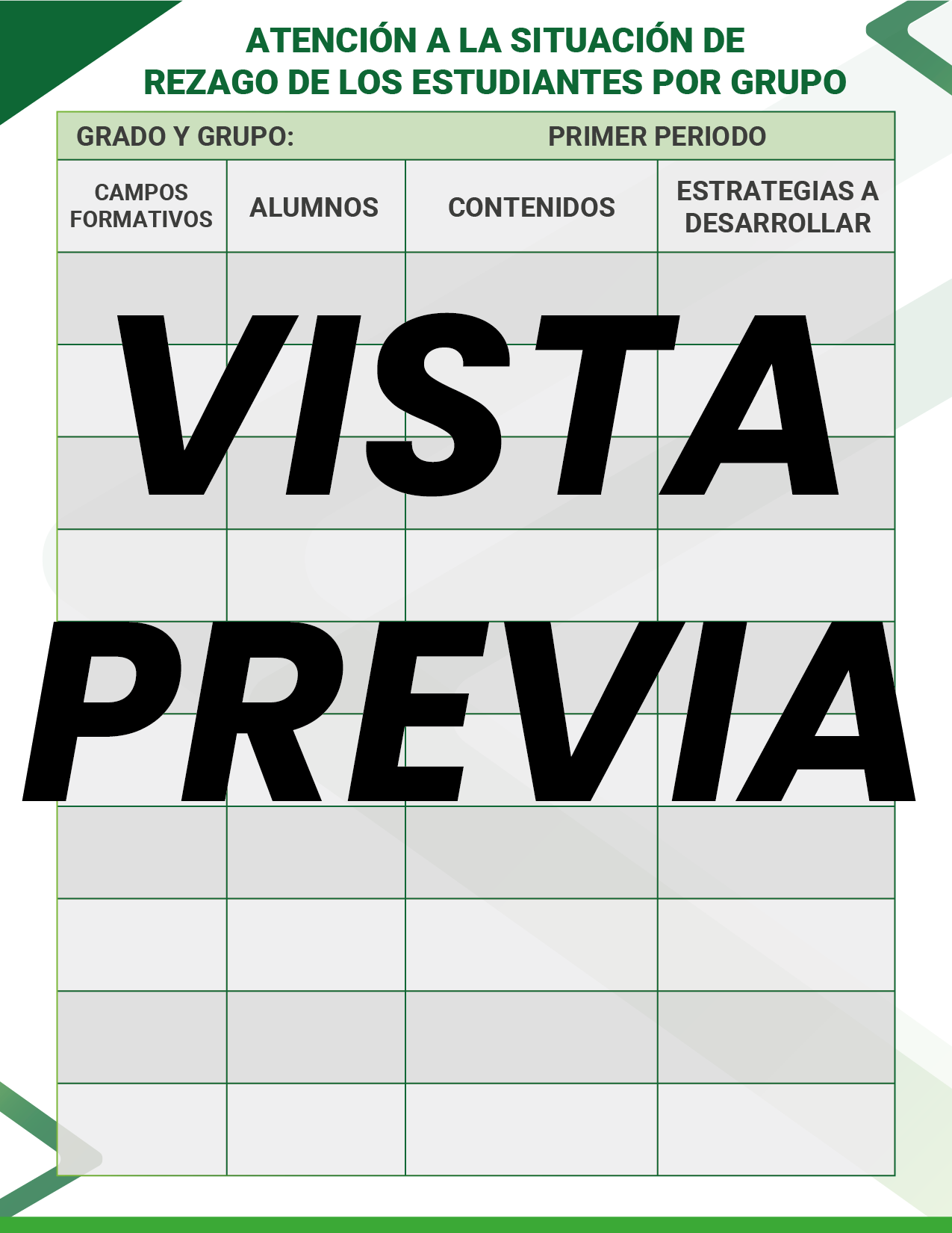 Agenda Formal Verde DIRECTOR Primaria