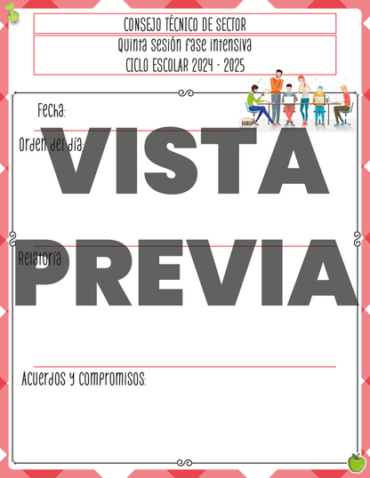 Agenda Roja SUPERVISOR Preescolar Ciclo Escolar 2024 - 2025 en PDF