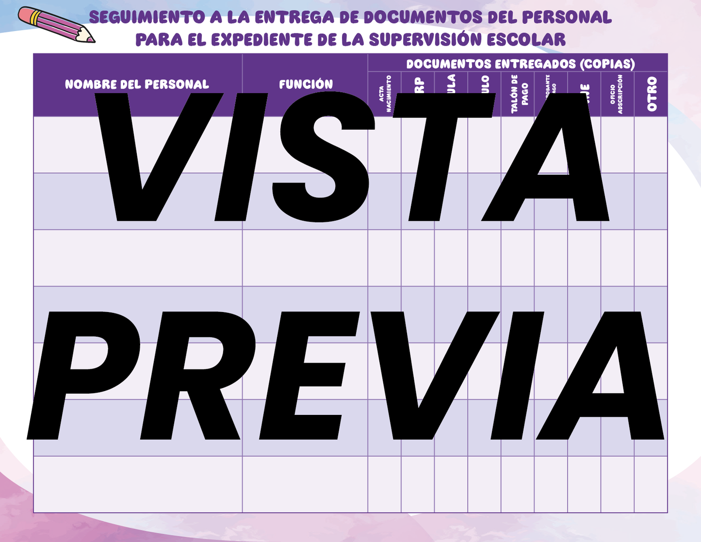 Agenda Colorida SUPERVISOR Preescolar