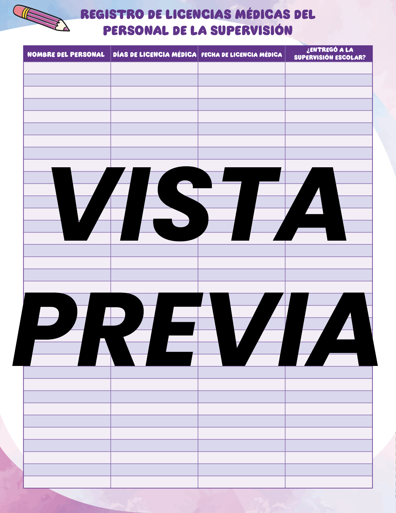 Agenda Colorida SUPERVISOR Preescolar