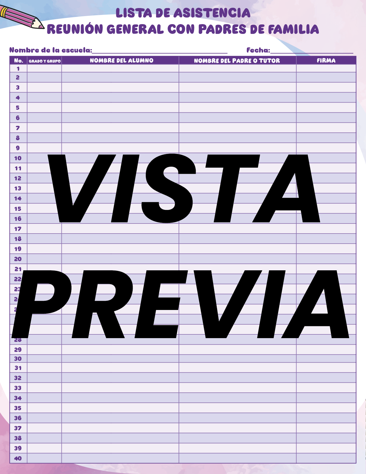 Agenda Colorida SUPERVISOR Preescolar