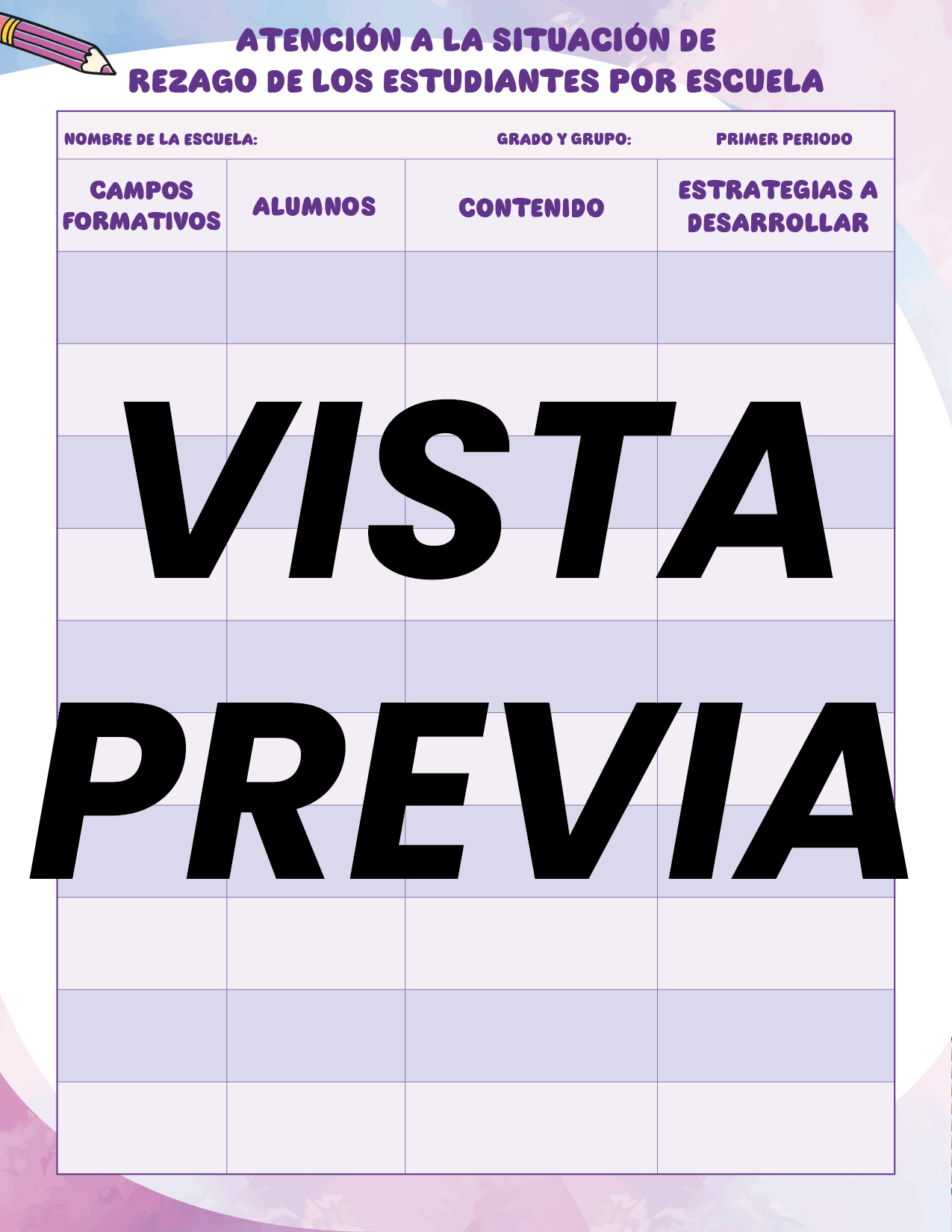 Agenda Colorida SUPERVISOR Preescolar