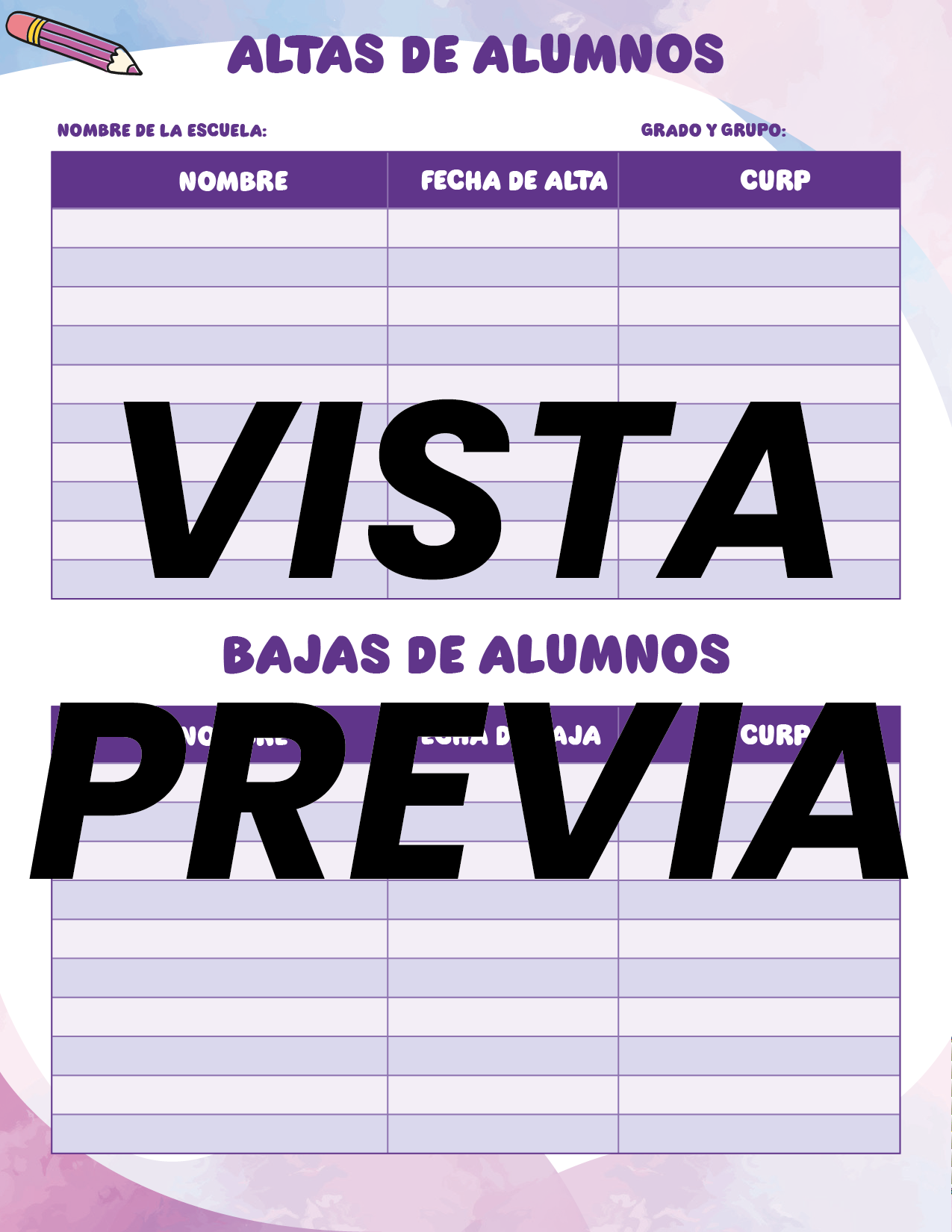 Agenda Colorida SUPERVISOR Preescolar