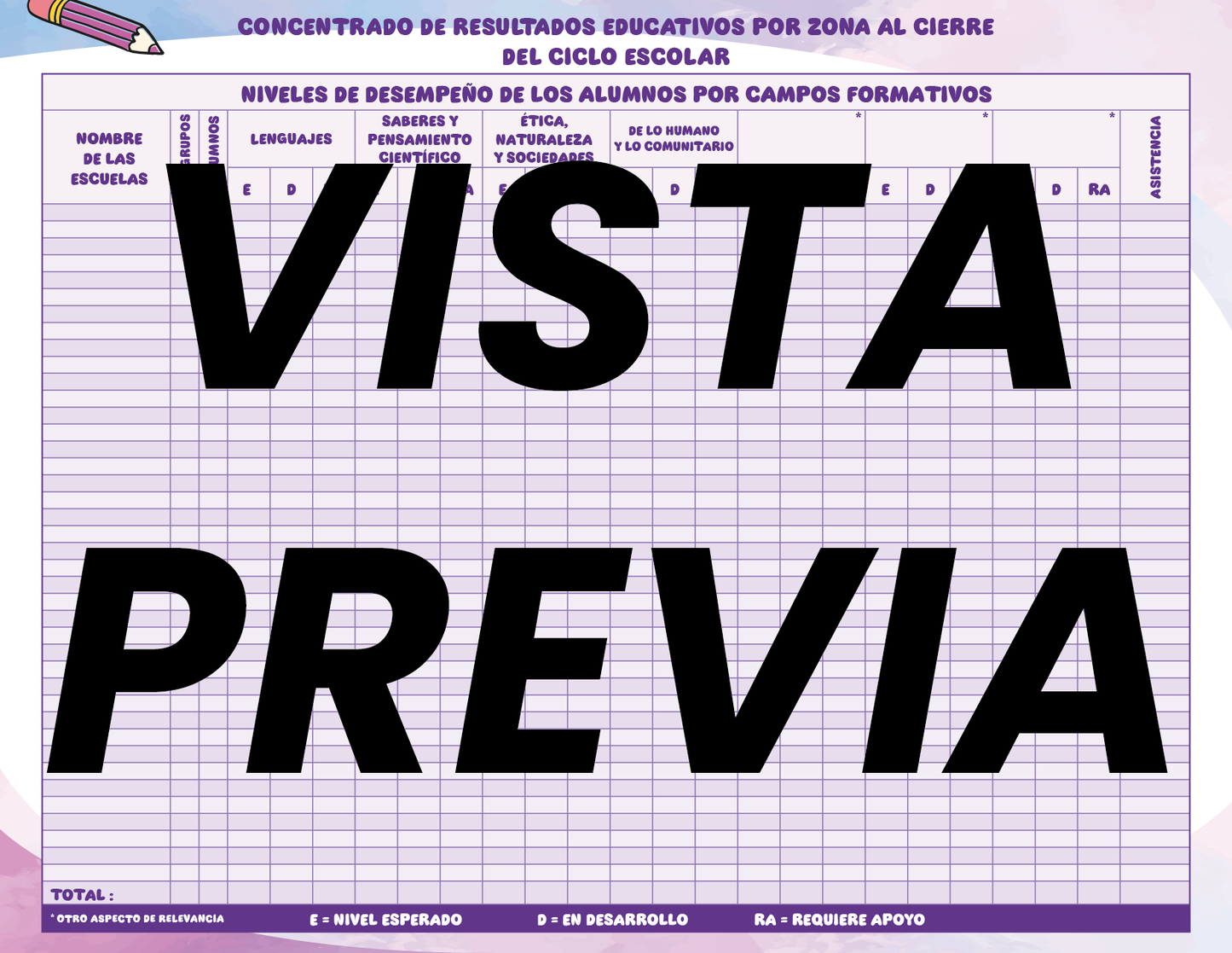 Agenda Colorida SUPERVISOR Preescolar