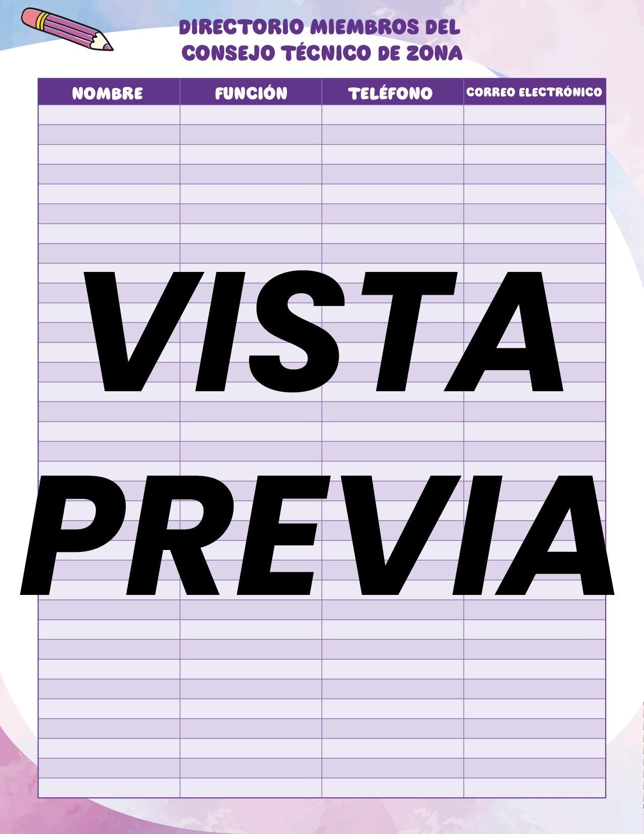 Agenda Colorida SUPERVISOR Preescolar