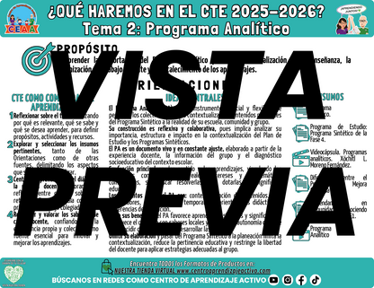 Infografía ¿Qué Haremos en la Sesión CTE? TEMA 2: PROGRAMA ANALÍTICO