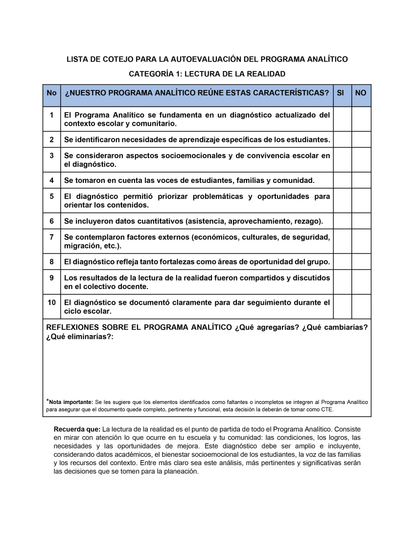 AUTOEVALUACIÓN DEL PROGRAMA ANALÍTICO EDITABLE