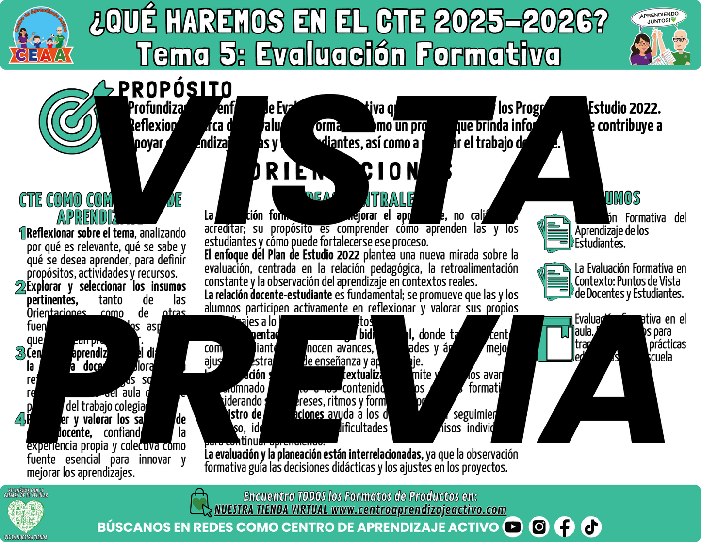 Infografía ¿Qué Haremos en la Sesión CTE? TEMA 5: EVALUACIÓN FORMATIVA
