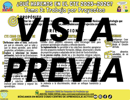 Infografía ¿Qué Haremos en la Sesión CTE? TEMA 3: TRABAJO POR PROYECTOS