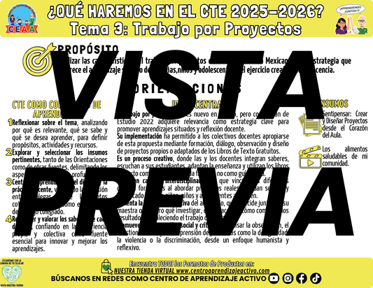 Infografía ¿Qué Haremos en la Sesión CTE? TEMA 3: TRABAJO POR PROYECTOS