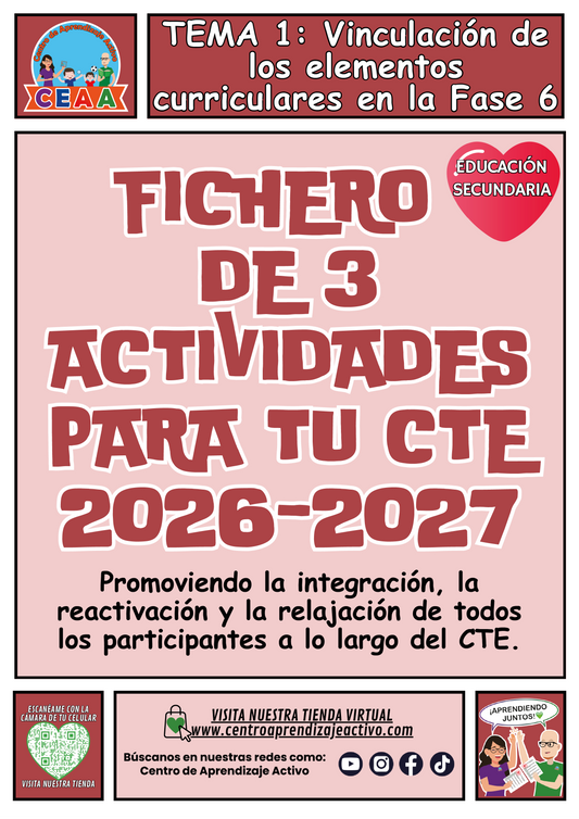 ❤️ Fichero de 3 Actividades para tu CTE Educación Secundaria Tema 1