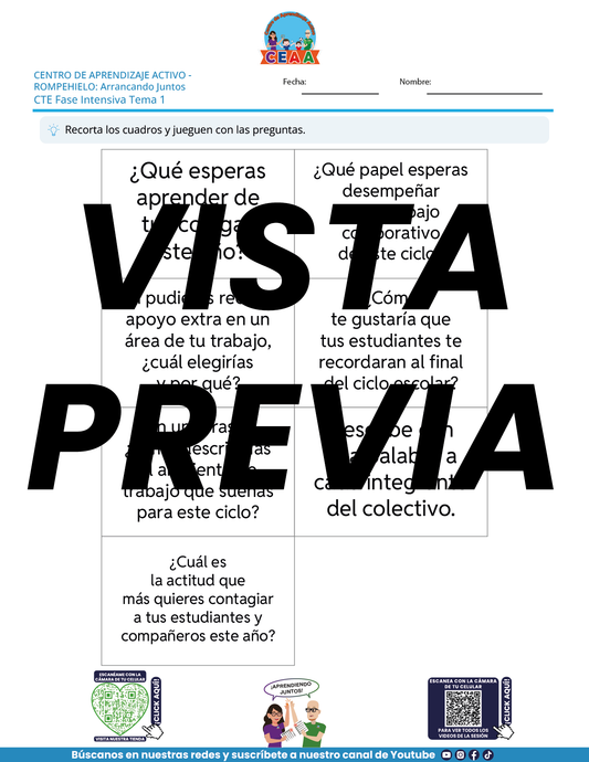 Juegos de Estudio para Imprimir CTE Fase Intensiva Tema 1 y 2 en PDF