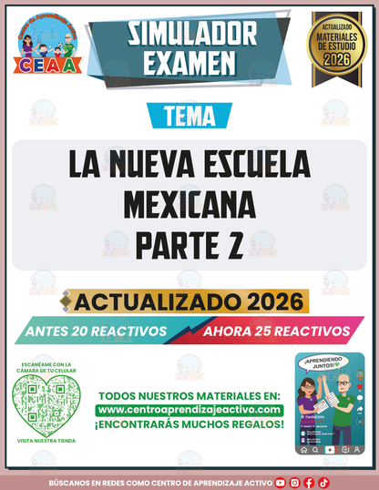 Simulador de Examen - La Nueva Escuela Mexicana Parte 2 en PDF