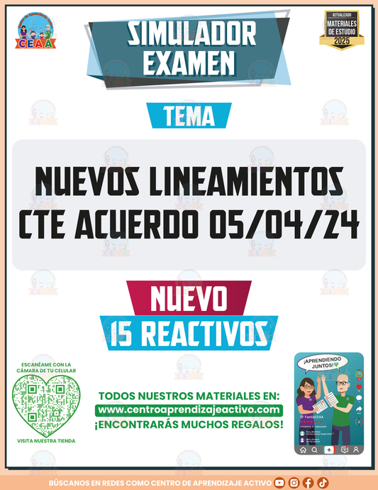 Simulador de examen NUEVOS Lineamientos CTE Acuerdo 05/04/24 en PDF