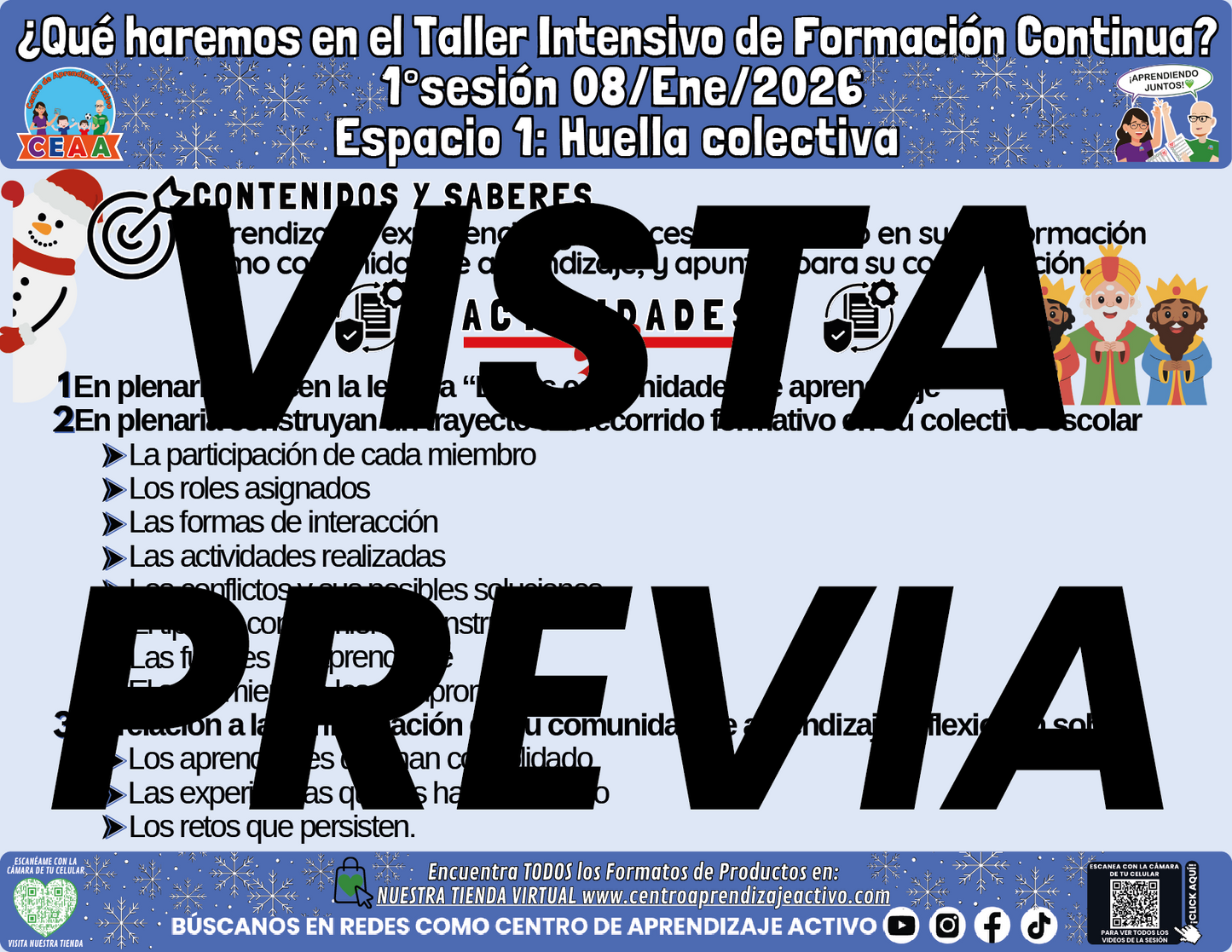 Infografía ¿Qué Haremos en la Sesión 1 del Taller Intensivo de Docentes? Espacio 1 en PDF