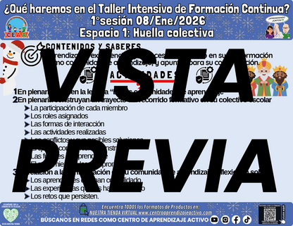 Infografía ¿Qué Haremos en la Sesión 1 del Taller Intensivo de Docentes? Espacio 1 en PDF