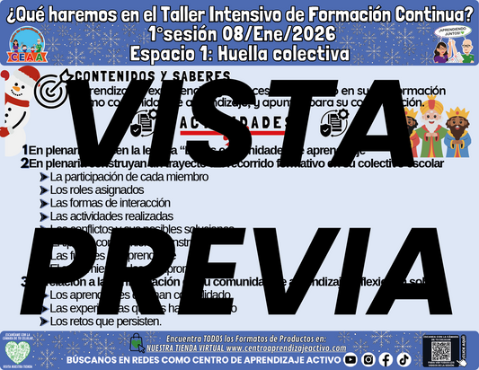 Infografía ¿Qué Haremos en la Sesión 1 del Taller Intensivo de Docentes? Espacio 1 en PDF