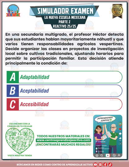 Simulador de Examen - La Nueva Escuela Mexicana Parte 2 en PDF