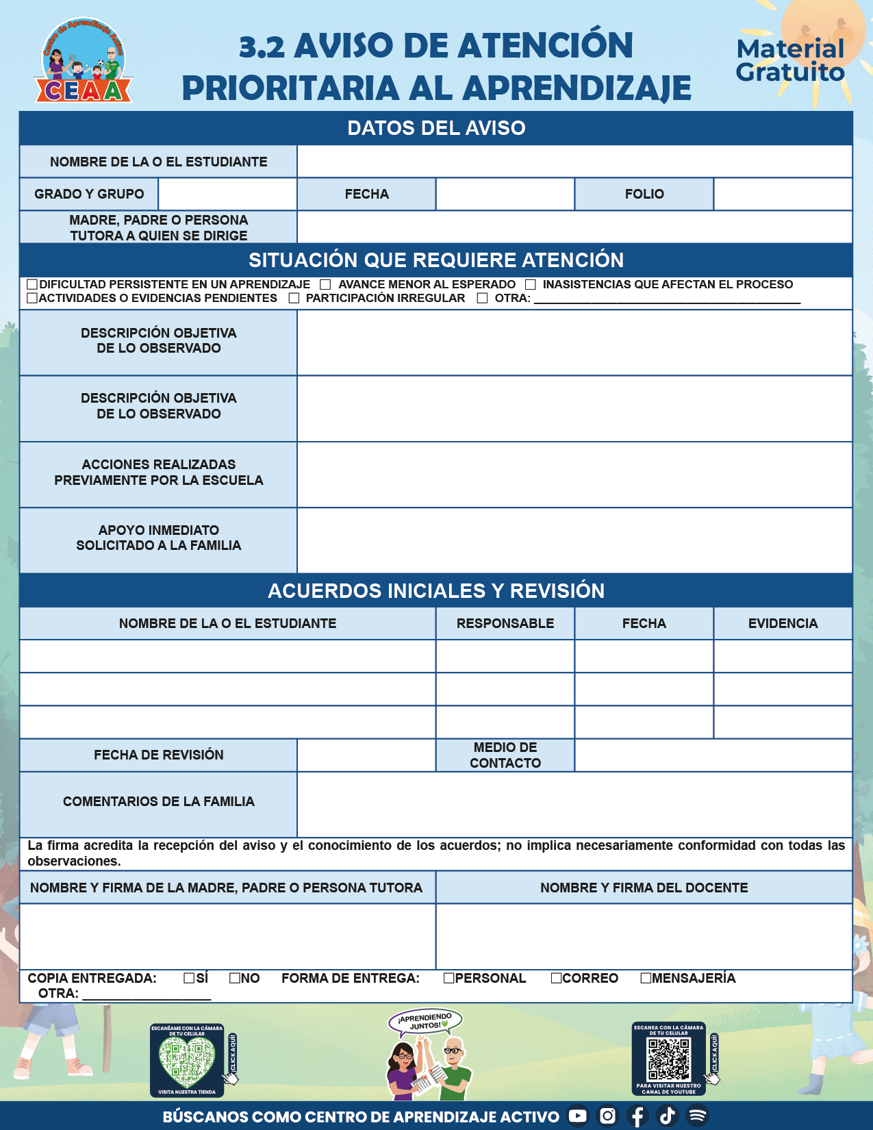 BITÁCORA PARA LA ORGANIZACIÓN Y SEGUIMIENTO PARA LA ATENCIÓN A MADRES Y PADRES DE FAMILIA V2 en PDF